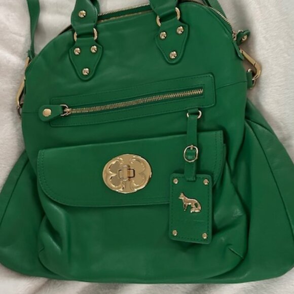 💚 Emma Fox - Kelly Green Genuine Leather handbag - Picture 2 of 12